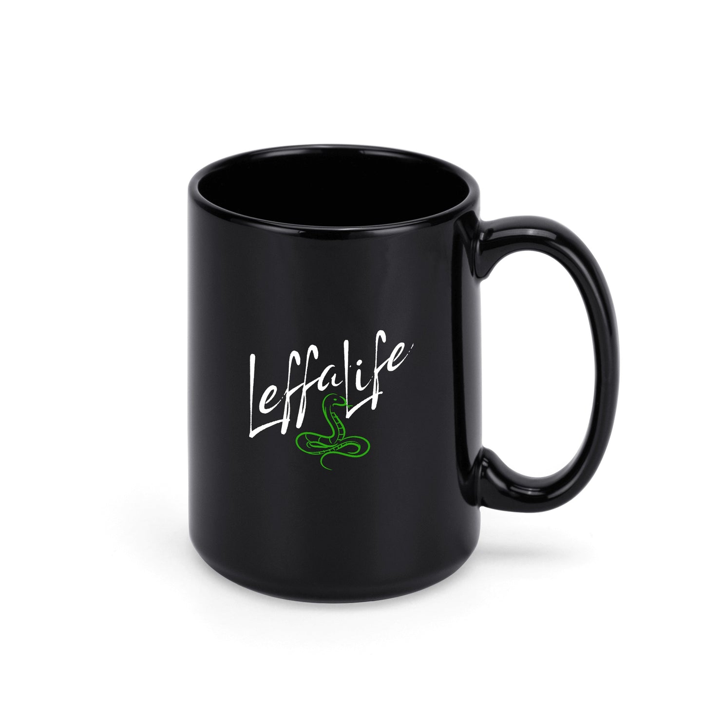 LeffaLife Black Ceramic Mug (15 oz)