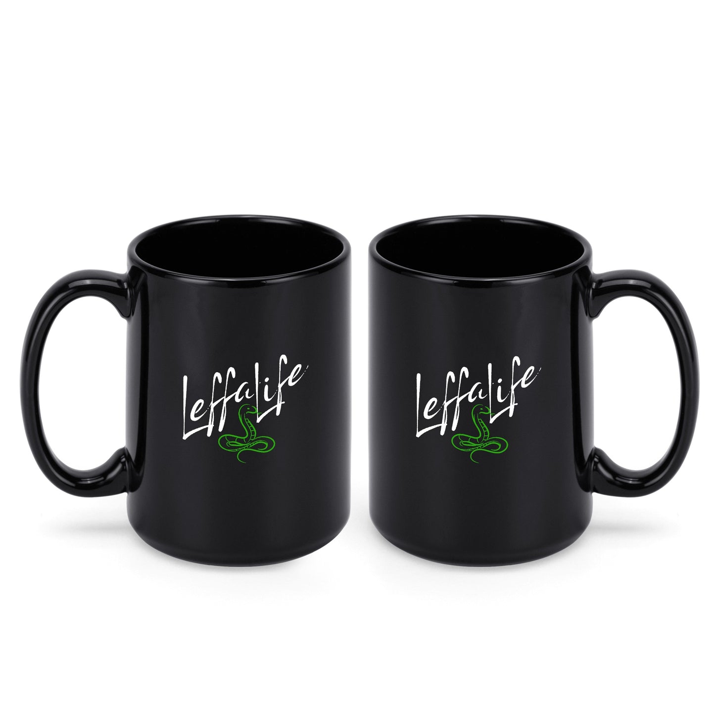 LeffaLife Black Ceramic Mug (15 oz)